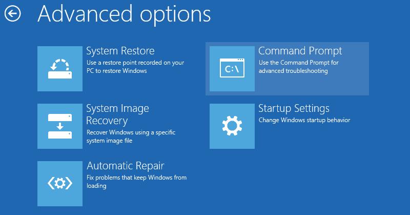 boot option command prompt