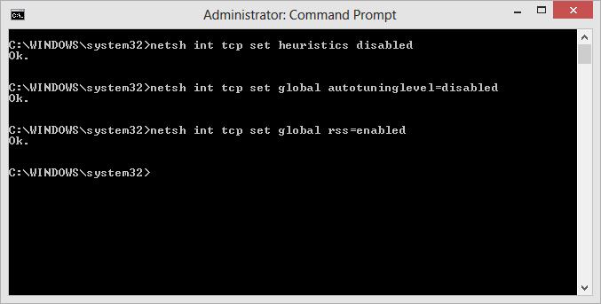 netsh: disable tcpip autotuning windows 8.1