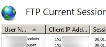 windows ftp server: current connection list