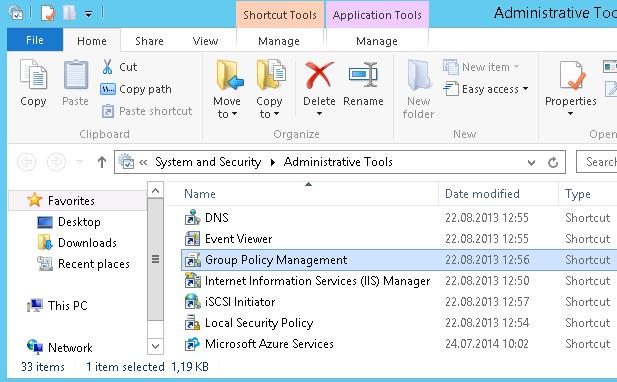 Group Policy Management console