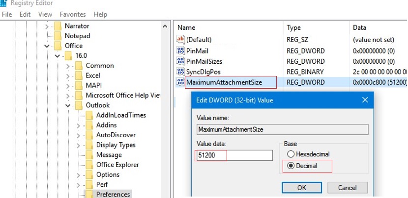 how to find out outlook attachment size limit