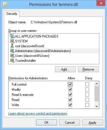 termsrv dll concurrent