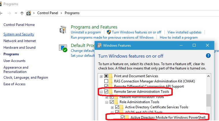 rsat active directory