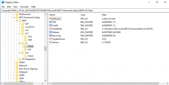 ¿Cómo comprobar la versión de. NET Framework instalada en Windows