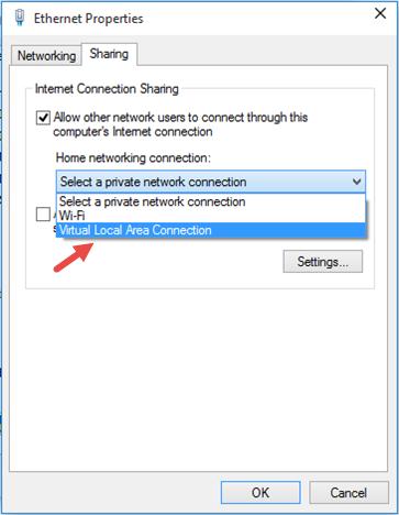 share wifi through ethernet windows 10