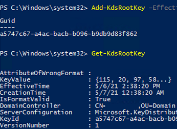 Add-KdsRootKey - Create the Key Distribution Services KDS Root Key with PowerShell