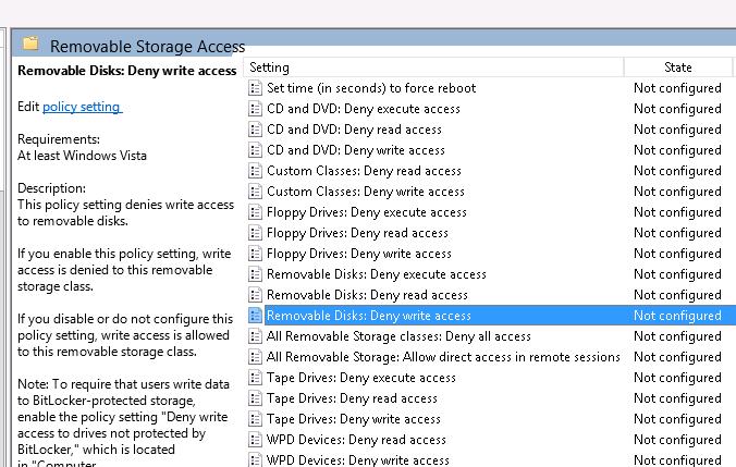 block usb devices group policy