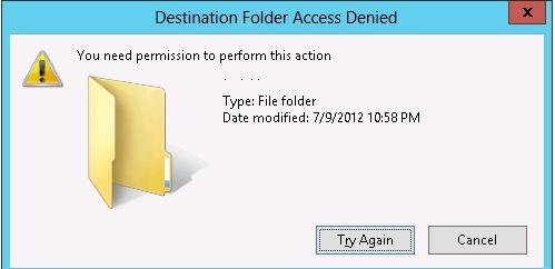 Destination Access Denied Vista