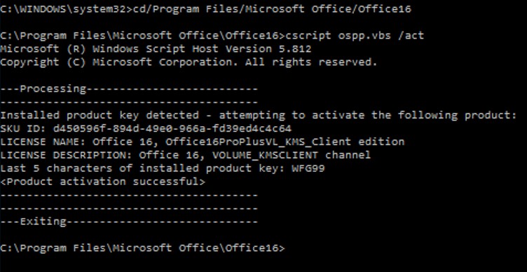 install kms host office 2016 activator