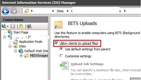 iis allow clients to upload files using bits