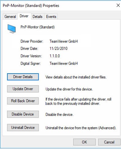  TeamViewer Pnp-Montor Standard driver