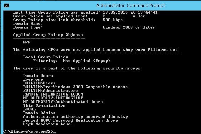 list groups on windows 10 command prompt