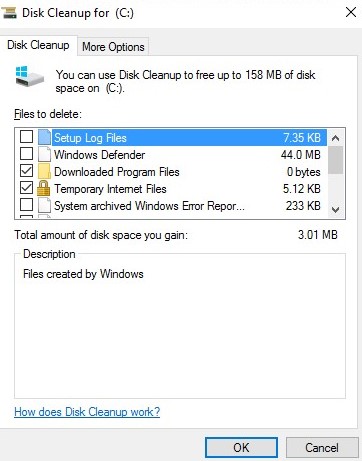 cómo permitirles ejecutar la limpieza del disco en el interior de Windows Server 2008