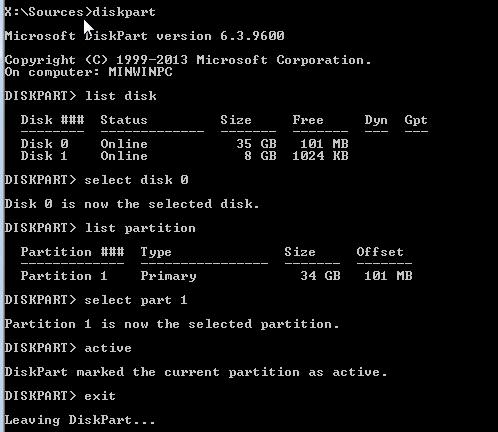 active partition not found