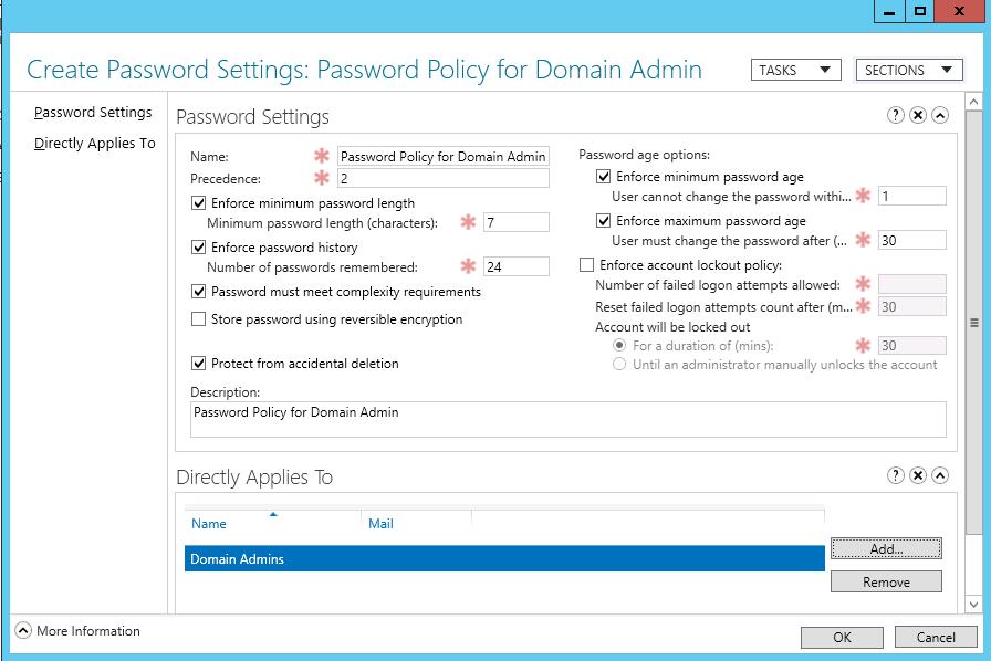 Fine Grained Password Policy