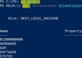browse windows registry with powershell
