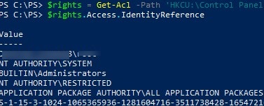 get registry key permissions with powershell
