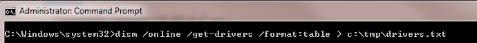 dism /online /get-drivers /format:table - export driver list to a txt file
