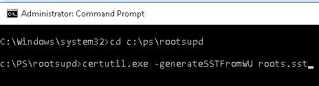 certutil.exe generateSSTFromWU