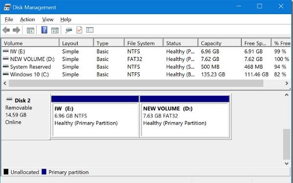 create multiple partitions on usb drive