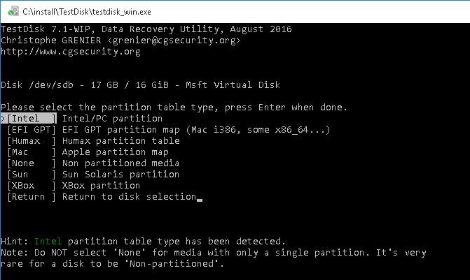 testdisk recover partition windows