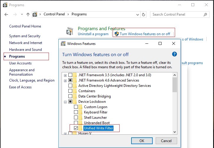 Using The Unified Write Filter Uwf On Windows 10 Windows Os Hub