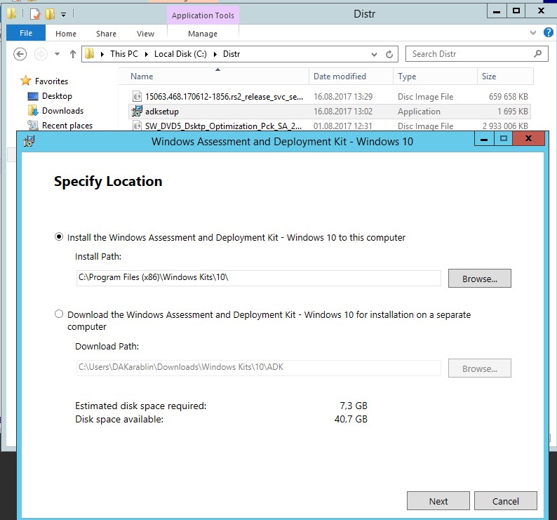 Windows Assessment and Development Kit for Windows 10