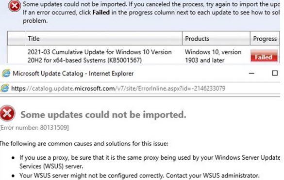 microsoft update catalog add on failed to run