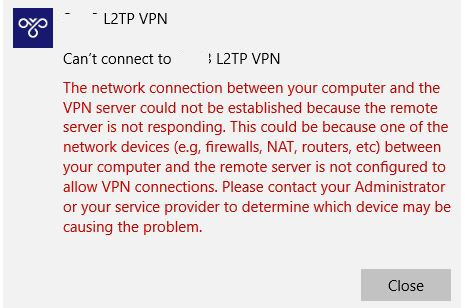 無法連接到 L2TP-IPsec-VPN-Server