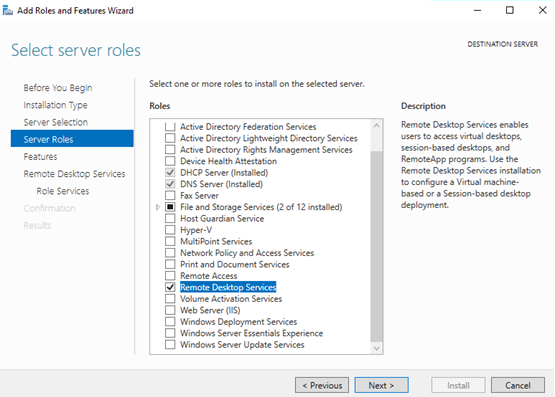 remote desktop windows server 2016