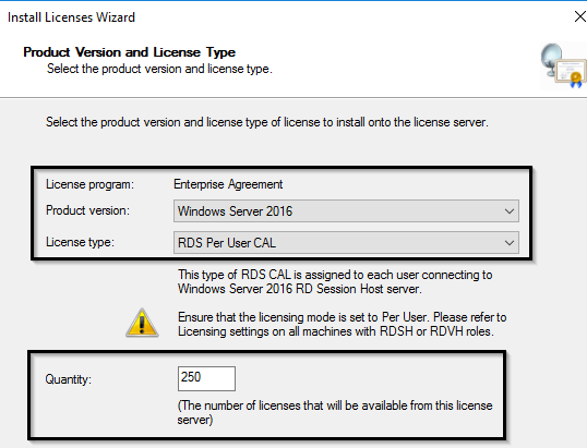 windows server 2016 remote desktop services cal