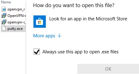 exe file opener windows 10