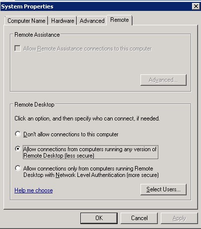 windows 7 / server 2008r2 NLA uitschakelen voor rdp-verbinding
