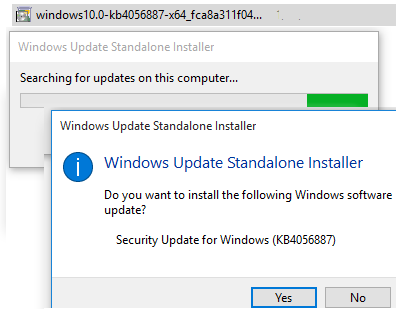 windows update vald representant tyst installation