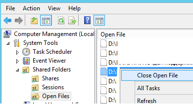 excel file locked for editing on network share