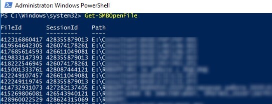 get-smbopenfile powershell cmdlet