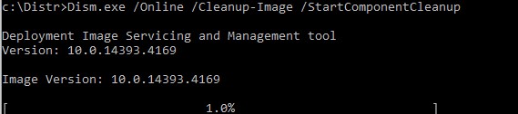 clenup winsxs component store with Dism StartComponentCleanup