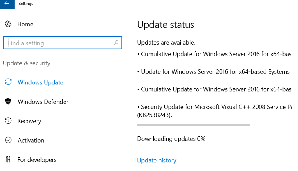 windows server 2016 forced update april 11