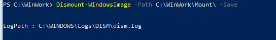 Dismount-WindowsImage-lagre endringer