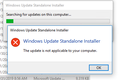 cumulative update for windows 10 version 1607 failed