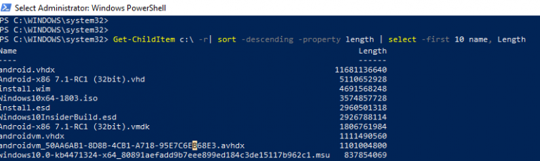 powershell find file with extension
