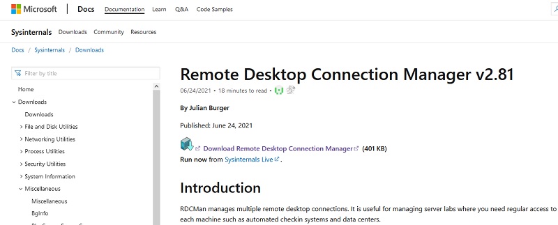 microsoft rdcman download