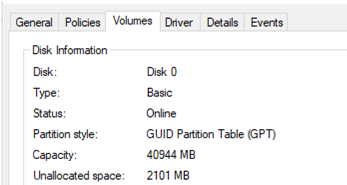 check the partition table (GPT or MBR)