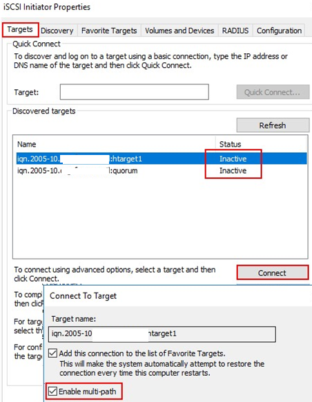enable multipath for iscsi device on windows server 2016