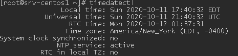 timedatectl tool in linux centos