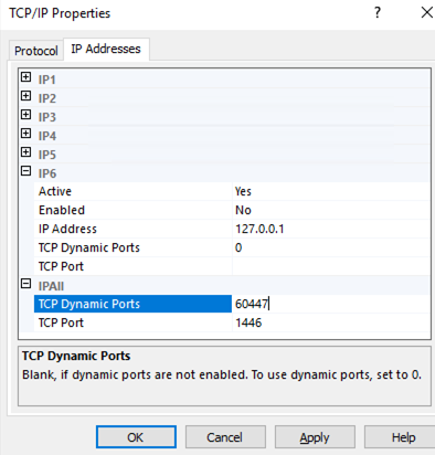 ipall settings in mssql server ip addresses tab