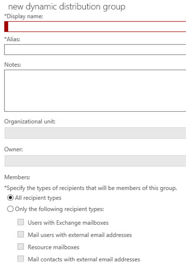 Create and Manage dynamic distribution groups using Exchange Admin Center and PowerShell