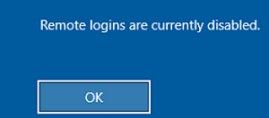 Remote logins are currently disabled.
