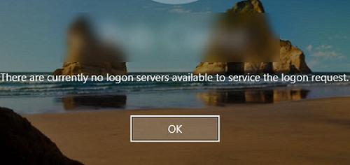 Windows Logon error: There are currently no logon servers available to service the logon request.