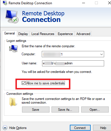 save RDP password to Windows Credential Manager